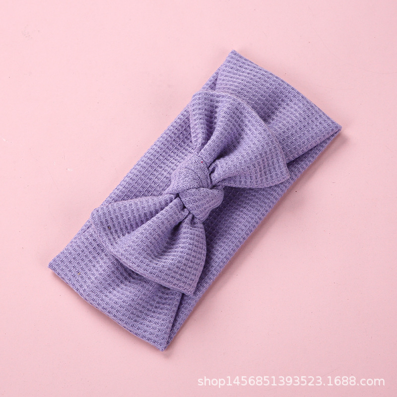 Tocado para bebé, diadema tipo waffle de lana, arco de punto, banda de pelo para niños, venta al por mayor para comercio exterior.