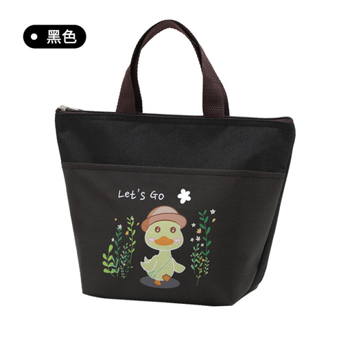 New Thickened Waterproof Tote Lunch Bag Aluminum Foil Insulated Bag Oxford Cloth Handbag Lunch Bag Cartoon Rice Box Bag