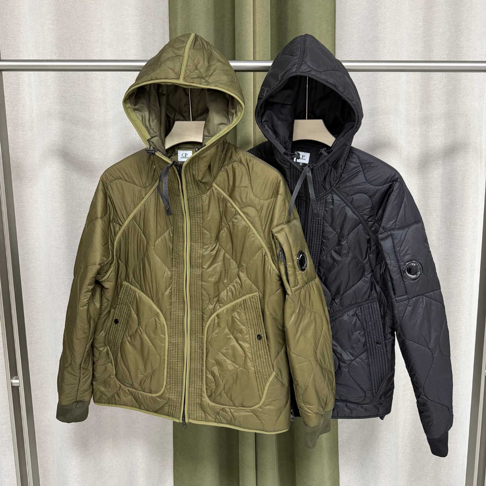 CP Cross-border COMPANY Diamond Quilted Hooded Lightweight Coated Jacket, Unisex Minimalist Workwear Functional