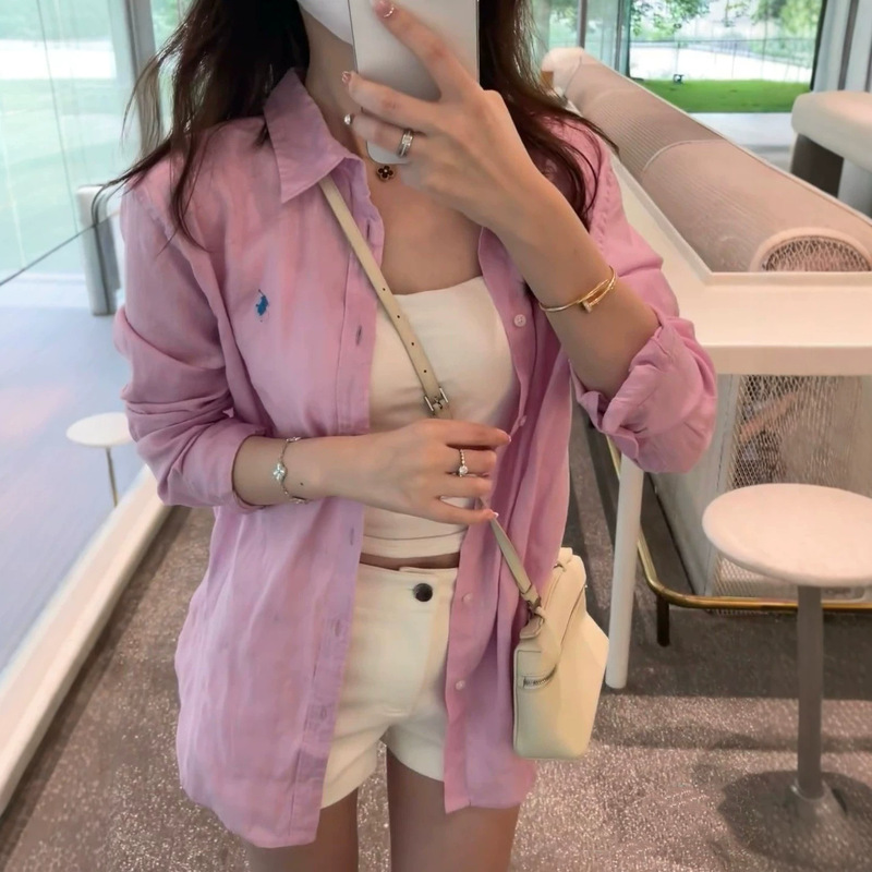 Scanable Qr Code Rl Ralph Linen Shirt Minimalist Style Commuter Jacket T-Shirt Unisex Summer Sun Protection Casual Cardigan Top Scanable Qr Code Rl Ralph Linen Shirt Minimalist Style Commuter Jacket T-Shirt Unisex Summer Sun Protection Casual Cardigan Top