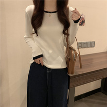 金韩长袖T恤2025新款女装针织衫毛衣早春秋冬内搭打底衫chic 包邮