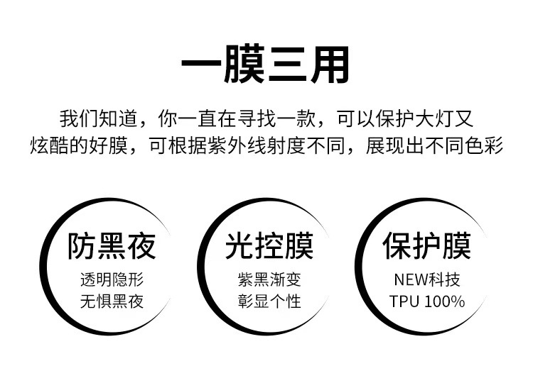 Suitable for Car Headlight Film Imported Tpu Light Control Blackened Headlight Rear Tail Light Color Changing Car Light Film Protection Tail