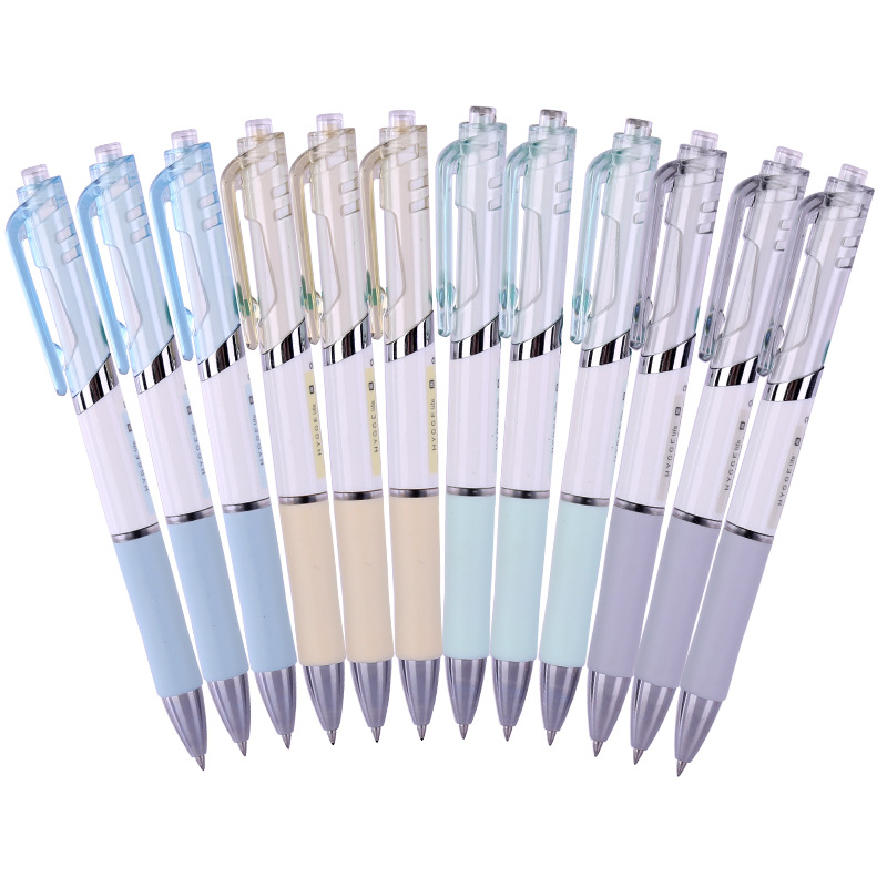 Deli S11 pluma de gel de empuje color mezclado negro pluma de agua estudiante examen Oficina firma pluma de gel de bala image 3