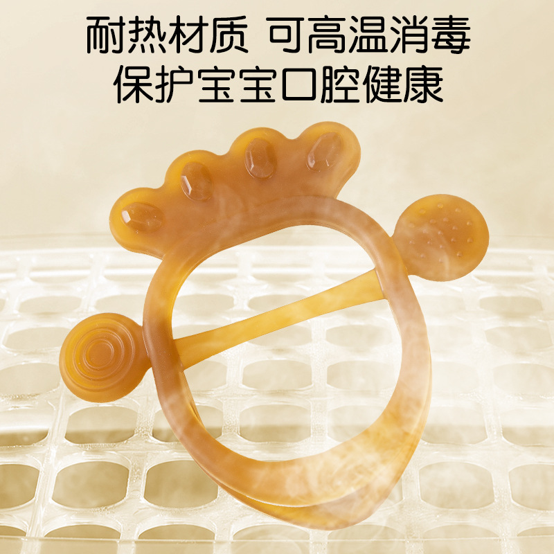 Brazalete para bebés, goma de diente de silicona de grado alimenticio, pegamento de mordida de palma de pie, protector de manos, palo de molienda, pegamento de dientes para bebés