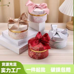 Bow Barrel Gift Box, Foam Paper Gift Box, Wedding Celebration Return Gift Box, Heaven and Earth Cover Wedding Candy Box