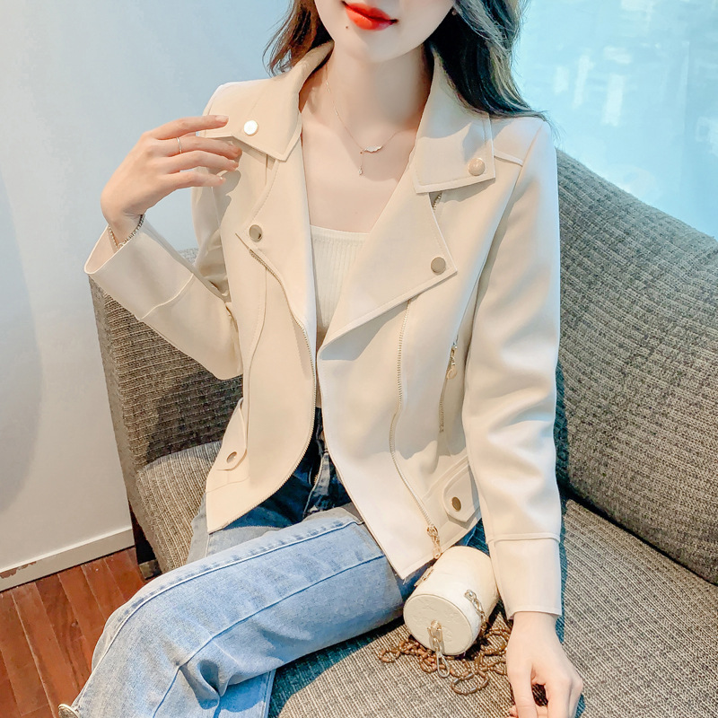 2026 Autumn Style Suede Short Jacket for Women, Slim Fit, Elegant and Versatile Biker Jacket, Graceful and Stylish