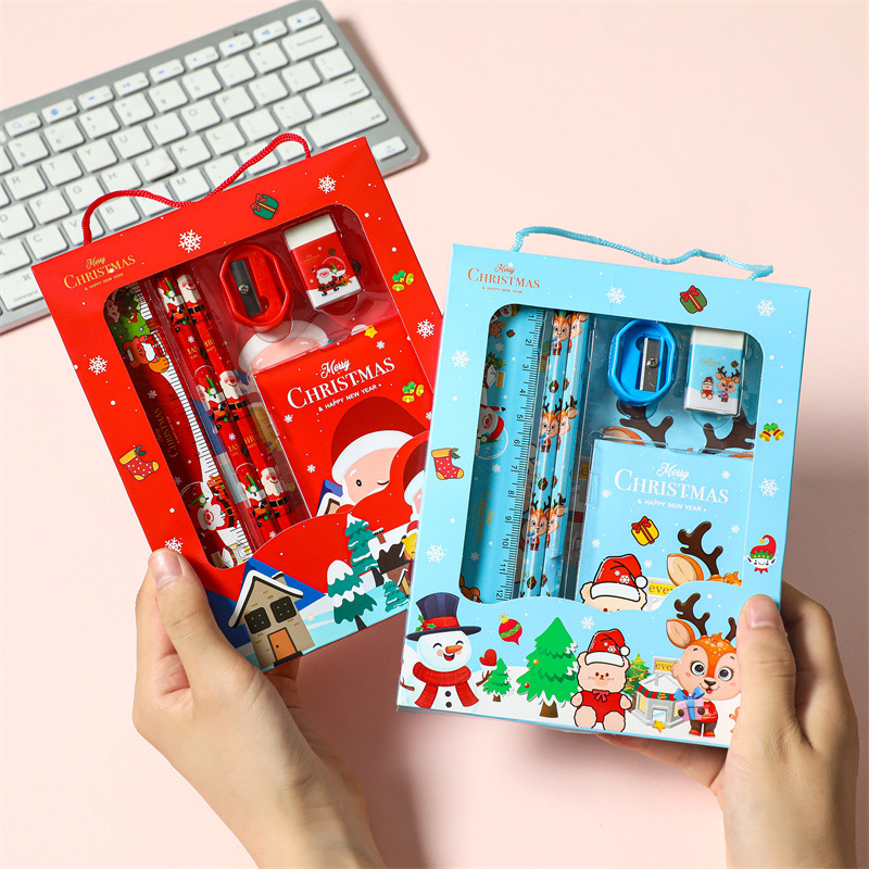 1 Set Cartoon Learning Christmas Plastic Cartoon Style Stationary Sets display picture 2