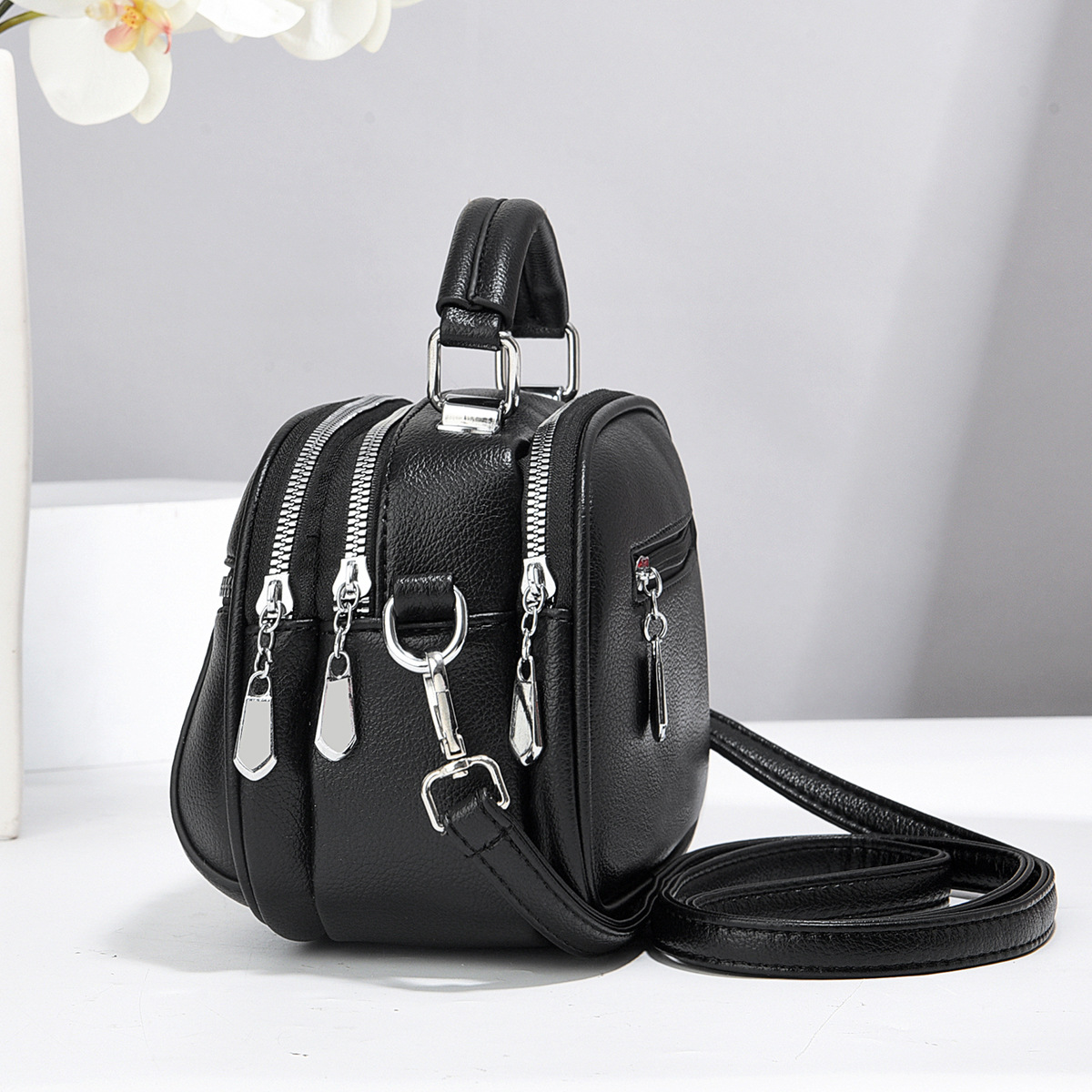 Bolso ruso mini bolso redondo bolso de mano bolso de moda bolso de hombro de mujer simple bolso de mujer