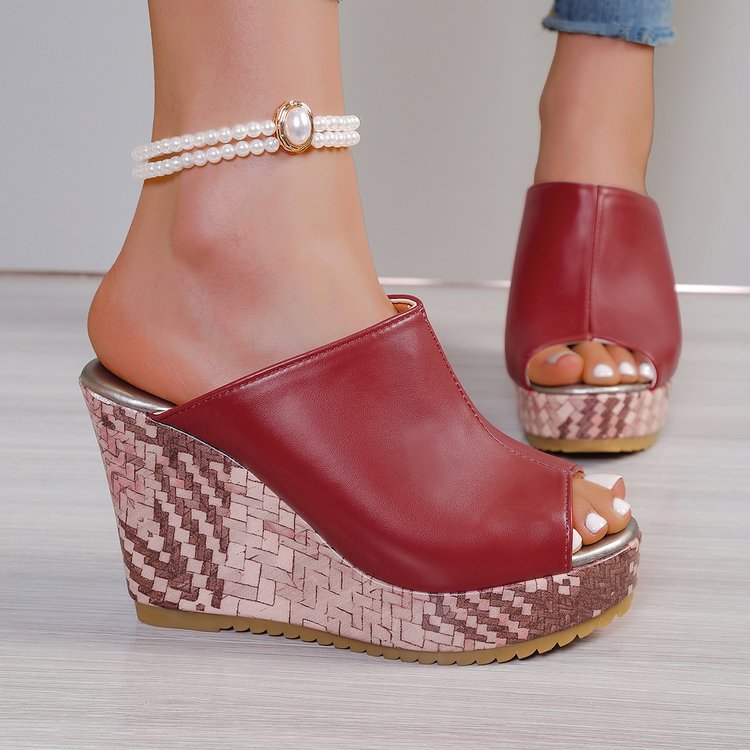 Women's Platform Wedge Sandals Peep Toe Open Toe Plus Size Thick Soled Sandals For Outdoor Wear Summer New Style_vogvips.com