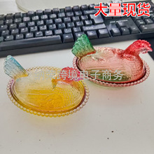 Glass Hen on Nest Candy Dish with Lid ���w�Ĳ���ĸ�u���ǱP