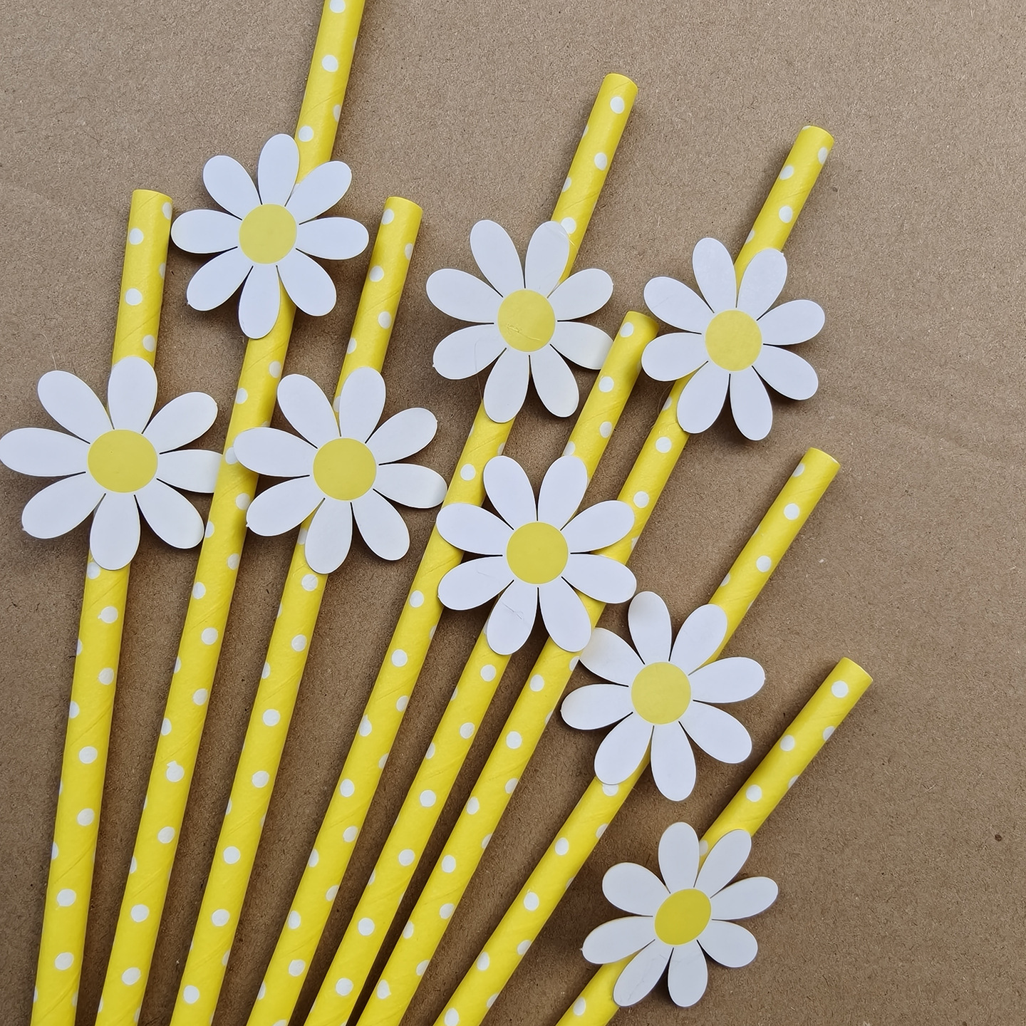 Flores de paja decoración fiesta papel paja margarita desechable postre pastel bar bebida paja