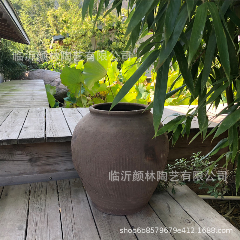 [Yan Lin] Paisaje de vasijas de cerámica gruesas vasijas de cerámica decorativas de jardín gran vasijas de cerámica antigua vasijas de flores combinadas