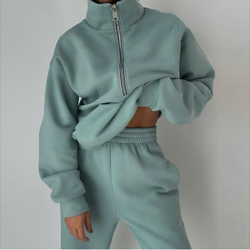 2026 Spring New Women's Clothing European And American Style Fleece Sweatshirt Casual Fashion Two-Piece Set_ecoleips.com