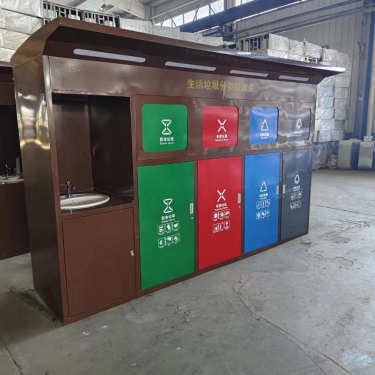 户外大号垃圾箱街道遮雨棚垃圾回收站小区垃圾投放站垃圾房厂家