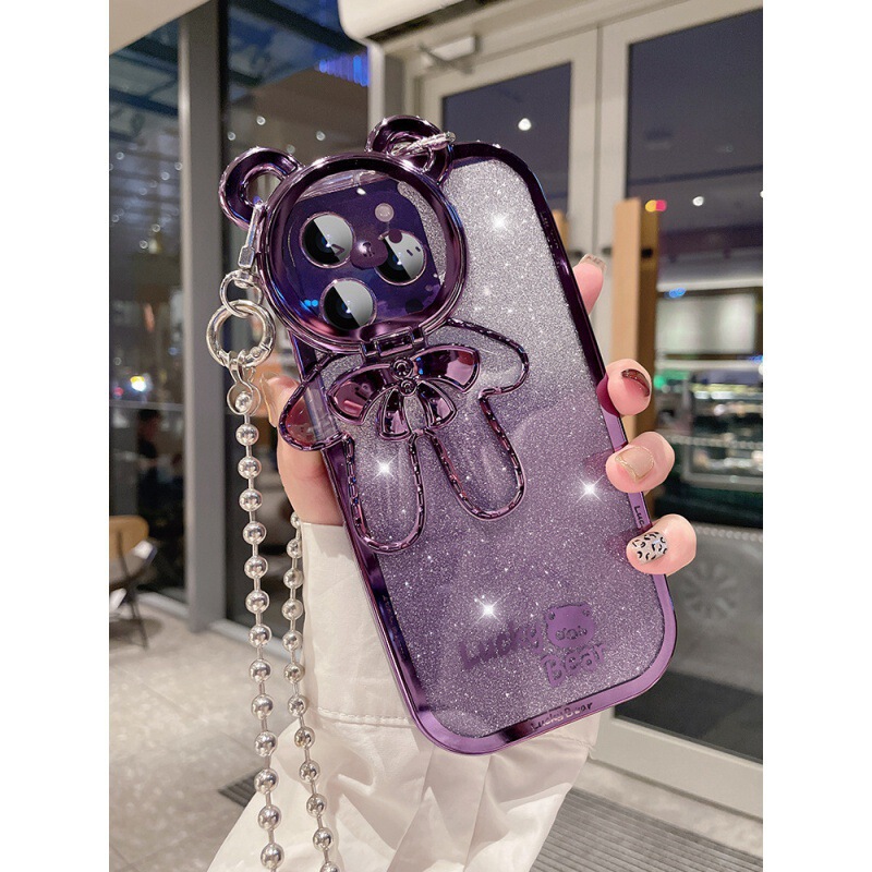 Little Bear Lens Holder Is Suitable for iPhone 16 Pro Phone Case, Apple 14 Glitter Case, 15 Crossbody Case, 17 Max Protective Case Little Bear Lens Holder Is Suitable for iPhone 16 Pro Phone Case, Apple 14 Glitter Case, 15 Crossbody Case, 17 Max Protective Case