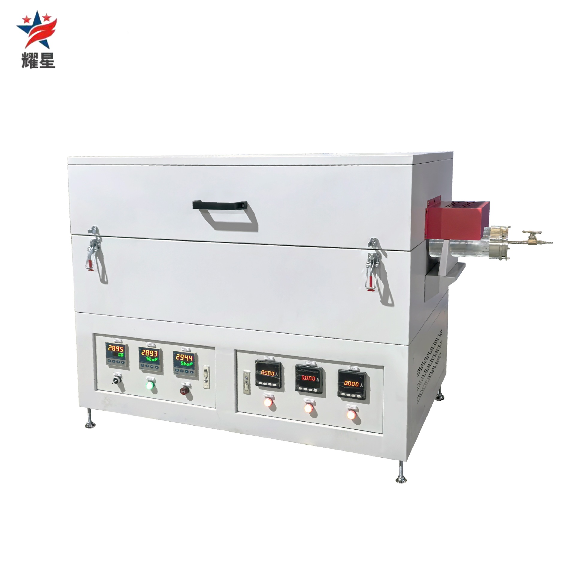 耀星三温区开启式管式电炉 真空气氛多温区管式烧结炉 管式高温炉