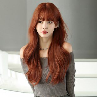 2023 new wig women's long hair Big Wave full head cover simulation chemical fiber natural fluffy long curly full top wig