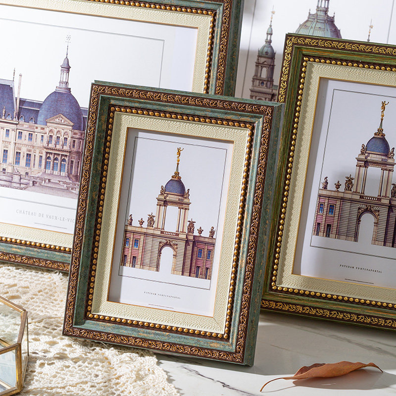 European-style nostalgic retro photo frame display stand 567inch picture frame 8inch desktop A4 A3 American-style studio photo frame European-style nostalgic retro photo frame display stand 567inch picture frame 8inch desktop A4 A3 American-style studio photo frame