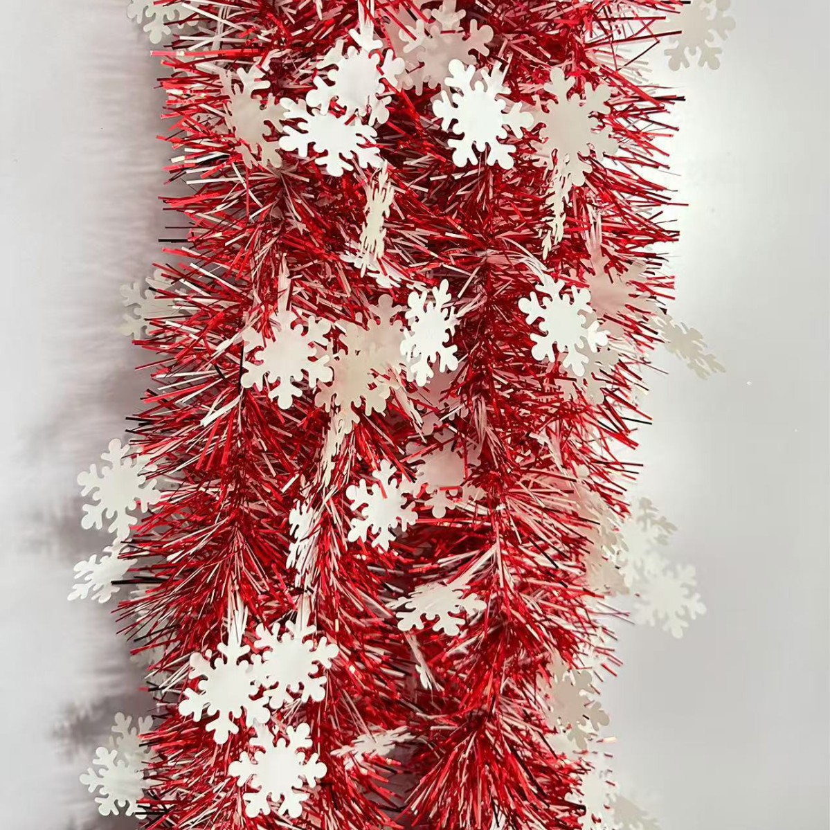 Amazon transfronterizo Navidad rayas decorativas de lana copo de nieve forma de estrella de seis puntas decoración del hogar cinta de cifrado engrosada rayas de lana