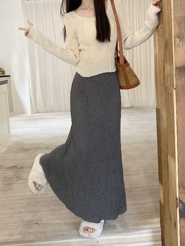 Relaxed pleated skirt summer temperament goddess style salt system mature cute dress