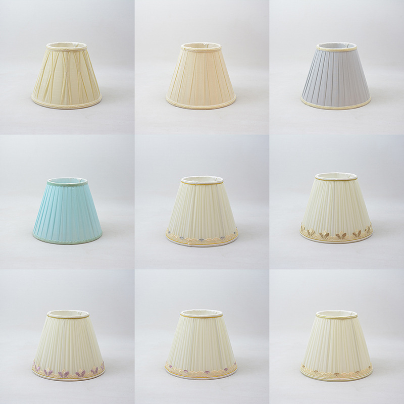 [Xianfan] Lino bordado encaje DIY impresión pastoral chica lujo luz clásica corte E27 lámpara de mesa paño pantalla