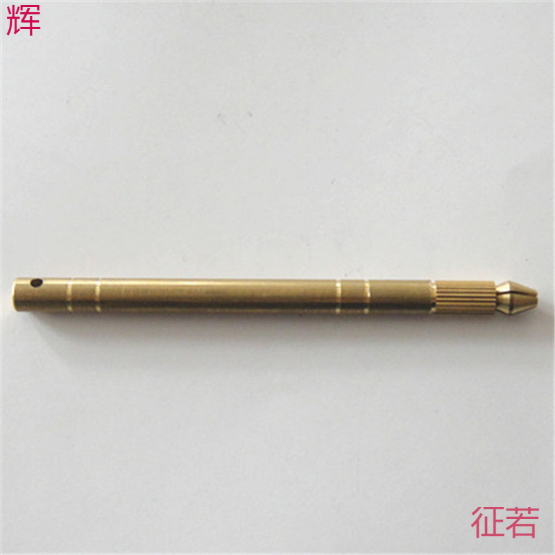 千枚手缝针铜把手手工铜装手柄通手柄铜针器挑针挑针针可调节