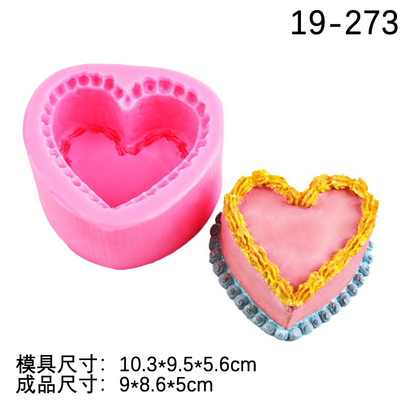 Decoración de la torta tridimensional amor pastel molde de silicona DIY creativo en forma de corazón aromaterapia yeso decoración de la vela del molde