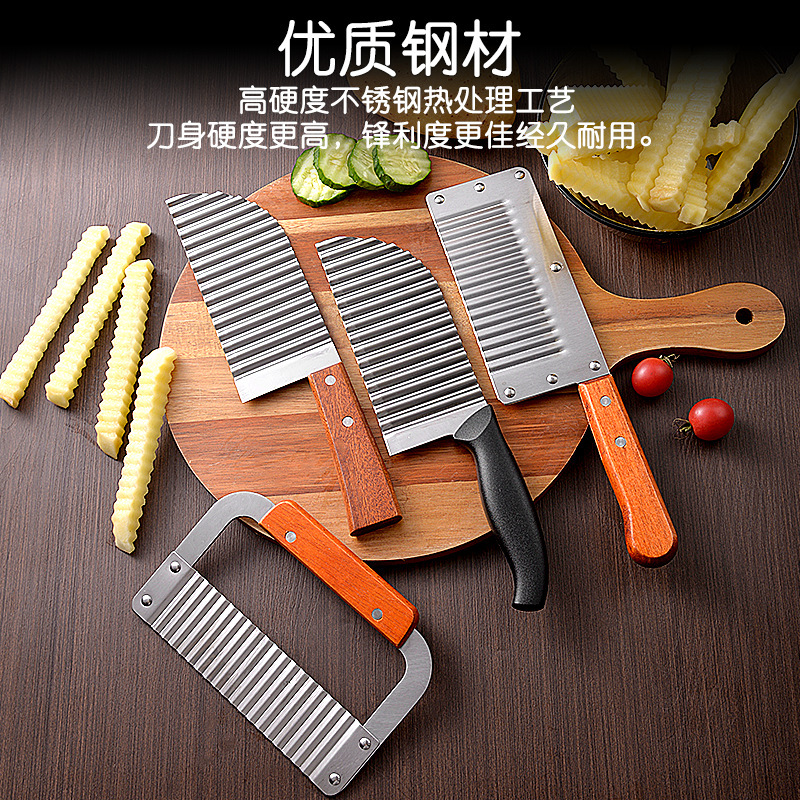 Factory direct spike potato knife French fries cut wave cut flower corrugated multi-use slicing wave knife vegetable cutter