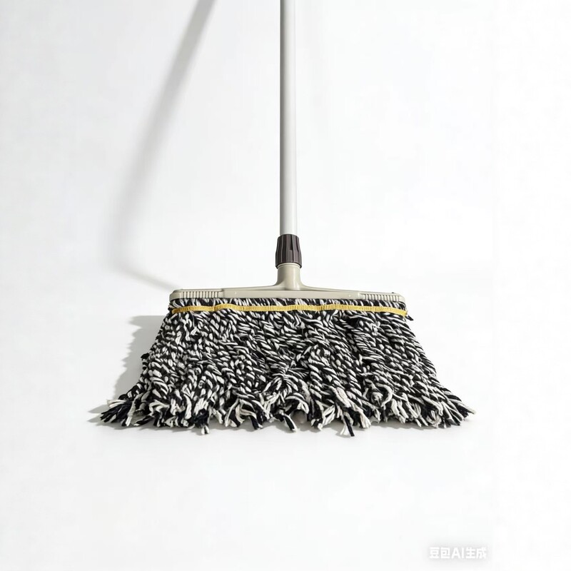 Plastic Rod Mop for Use in Prisons, Detention Centers, Hospitals, Zinc-Free, Copper-Free, Iron-Free, and for Use in Workshops, All-Plastic Safety Mop