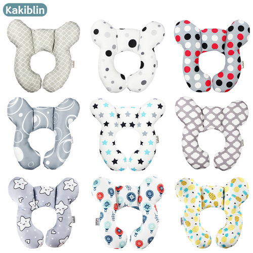 New cartoon pattern children's U-shaped pillow, travel stroller neck pillow, baby head shaping pillow