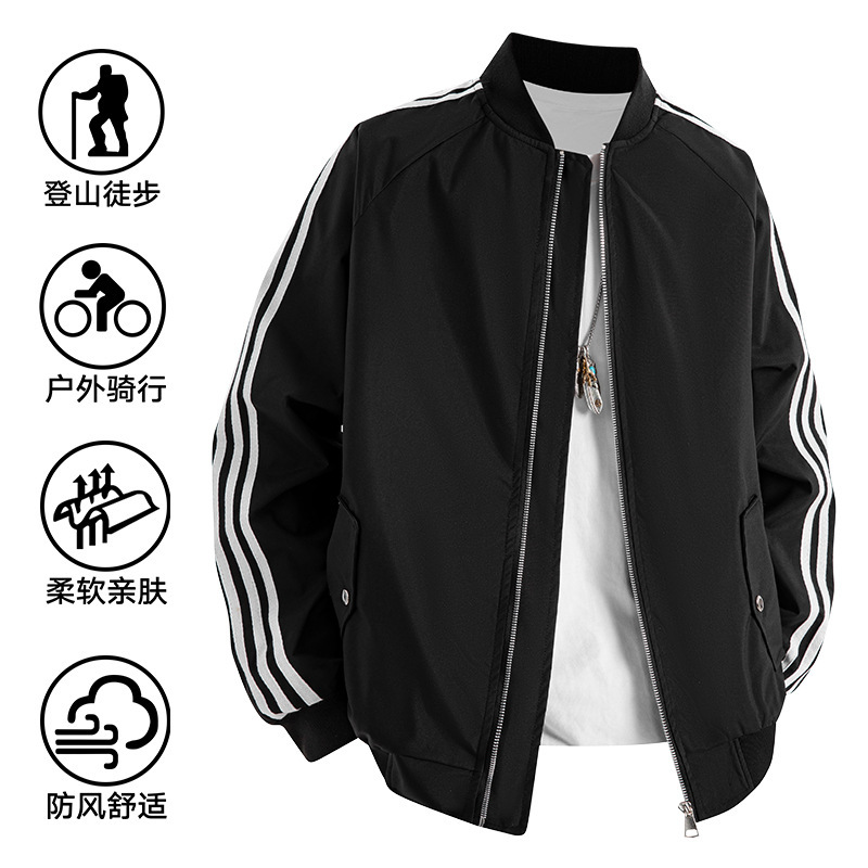 Tangkez Men's Clothing Spring and Autumn New Loose Casual Jacket Men's Versatile Fashion Trendy Couple's Coat