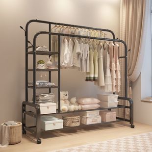Clothes Rack Floor-Standing Vertical Clothes Drying Rack Household Clothes Rack Coat Rack Assembly Wardrobe Simple Clothes Hanger Storage Rack Storage