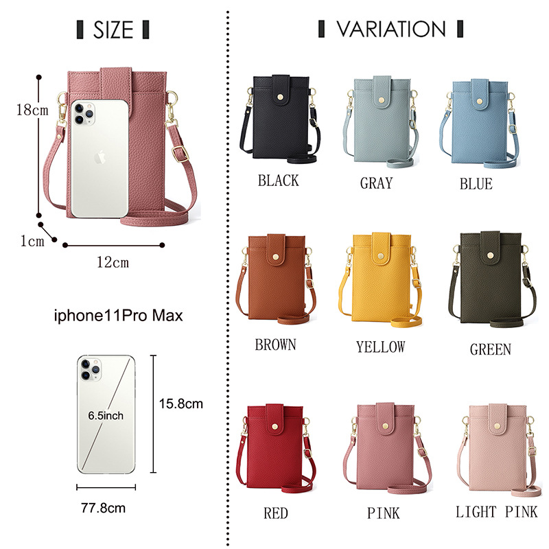 Mobile phone crossbody bag for women solid color simple mobile phone bag women's crossbody small bag multifunctional mobile phone bag bags wholesale