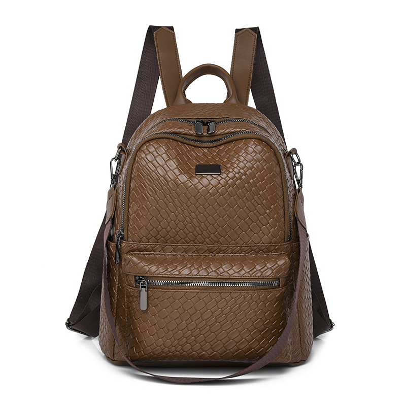 Comercio exterior al por mayor 2023 nueva mochila de cuero suave para mujer súper caliente para viajes urbanos mochila de doble uso al aire libre de gran capacidad