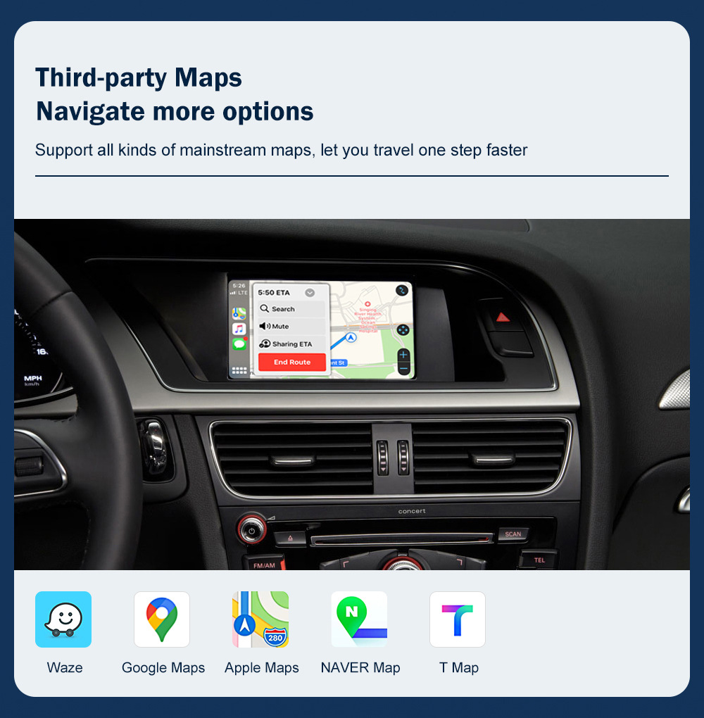 RoAd Engine Interconnection Wireless CArPlAy Is SuitAble for Audi A4 A5 2009-2015 Decoder Mode