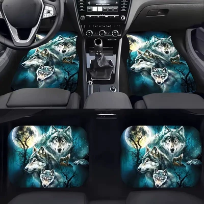 Avtomobil döşəmə paspasları, Four-piece Set Dirt-resistant, Wear-resistant and - wolf-king-4-3344cm-two-piece-pack