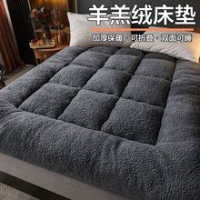 冬季加厚羊羔絨床墊軟墊冬季防滑家用雙人床褥子學生宿舍單人墊被