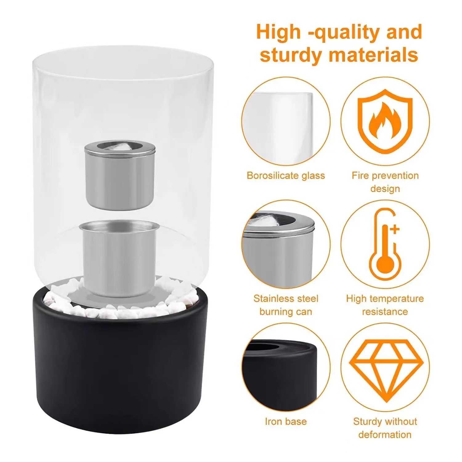 Cross-border Bestselling Alcohol Fireplace Indoor Decor Desktop Fireplace Portable Outdoor Round Alcohol Stove Factory Wholesale