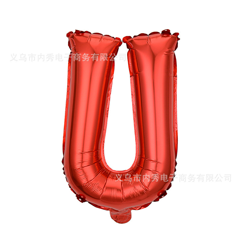 Globo de letra de película de aluminio de 16 pulgadas, versión americana en mayúsculas, cuerpo delgado, pinyin en inglés, decoración de caracteres, globo de papel de aluminio AZ al por mayor