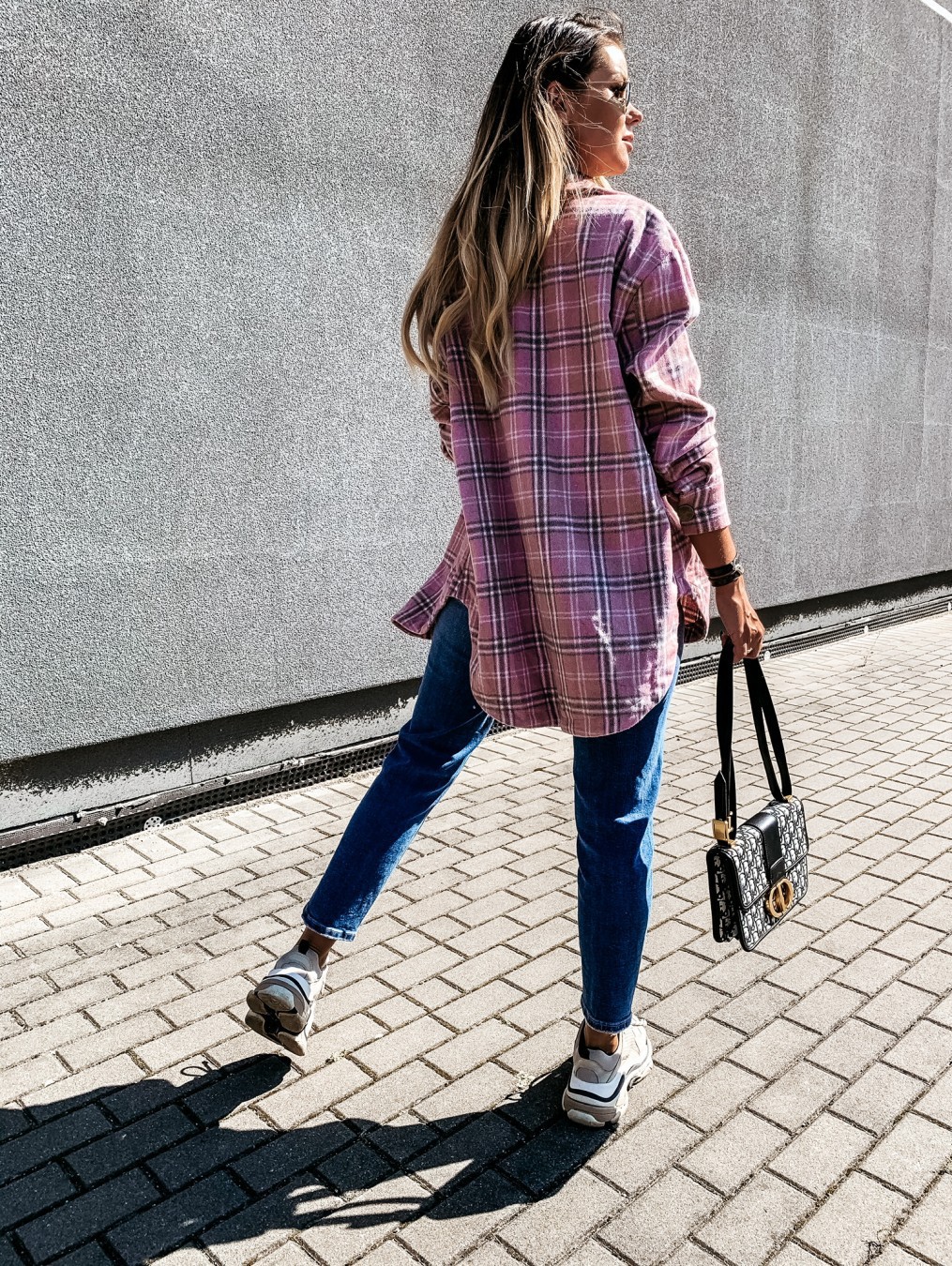 Dames ruiten overhemdjas van wol voor herfst en winter_voghion.com