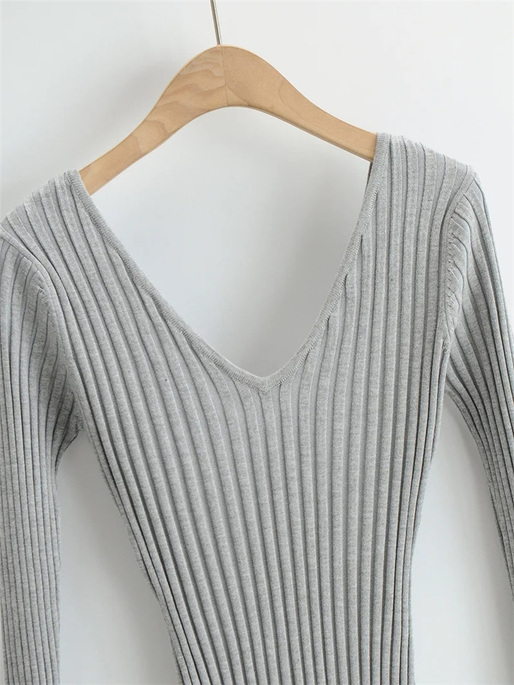 elastic slim-fit knitted dress  NSLD24041