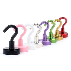 NdFeB household metal plated magnet hook, magnetic hook, strong iron-absorbing color electroplated strong magnetic hook