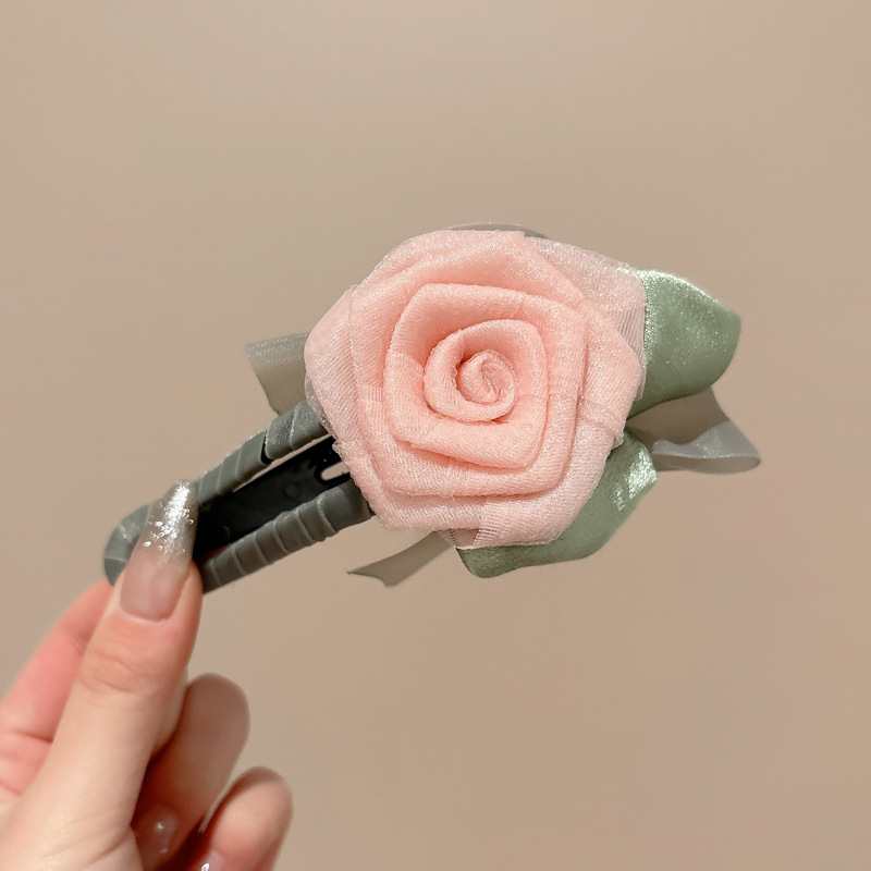 Camellia clip de cabello de tiburón clip de cabello de cabello de mujer detrás de la cabeza pequeña clip de cabello nuevo estilo chino de alta calidad clip de cabello de flores