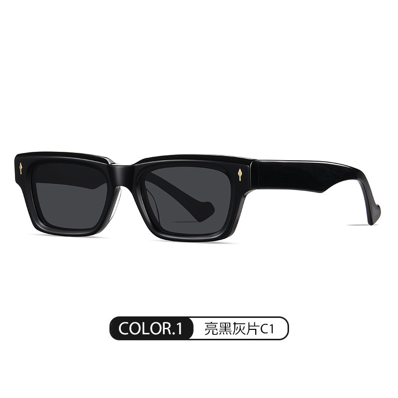 Gafas de montura cuadrada clásicas europeas y americanas S32108 Gafas de sol para conducir Gafas de sol polarizadas de hoja hecha a mano de ácido acético de moda