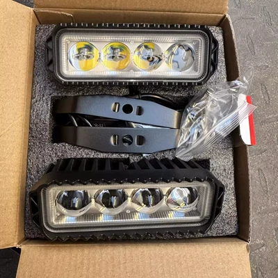 Two-Color Led Spotlight 12V24V Lens Far and Near Integrated Small Steel Cannon Truck Modified Front Bumper Fog Light Laser Headlight