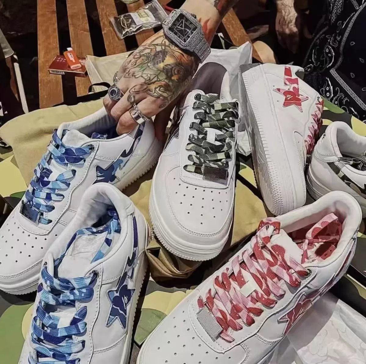 BAPESTA DUNK из лаковой кожи и замши, камуфляж, уличный тренд, парные низкие кеды для скейтборда