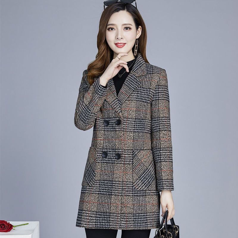 妈妈秋装2025新款外套气质中长款上衣40岁中老年女装春秋格子风衣|undefined