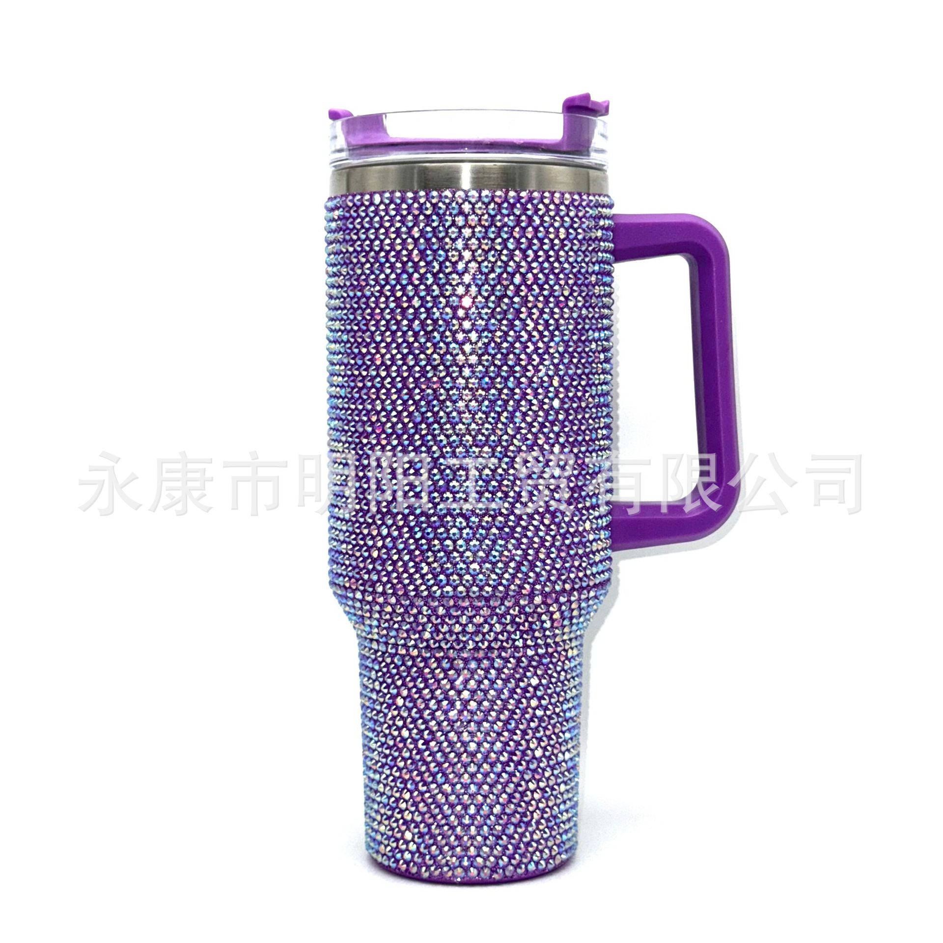 Taladro pegado nuevo mango transfronterizo de 40oz taza de coche con mango taza de hielo de gran capacidad taza de paja de vacío agua de coche