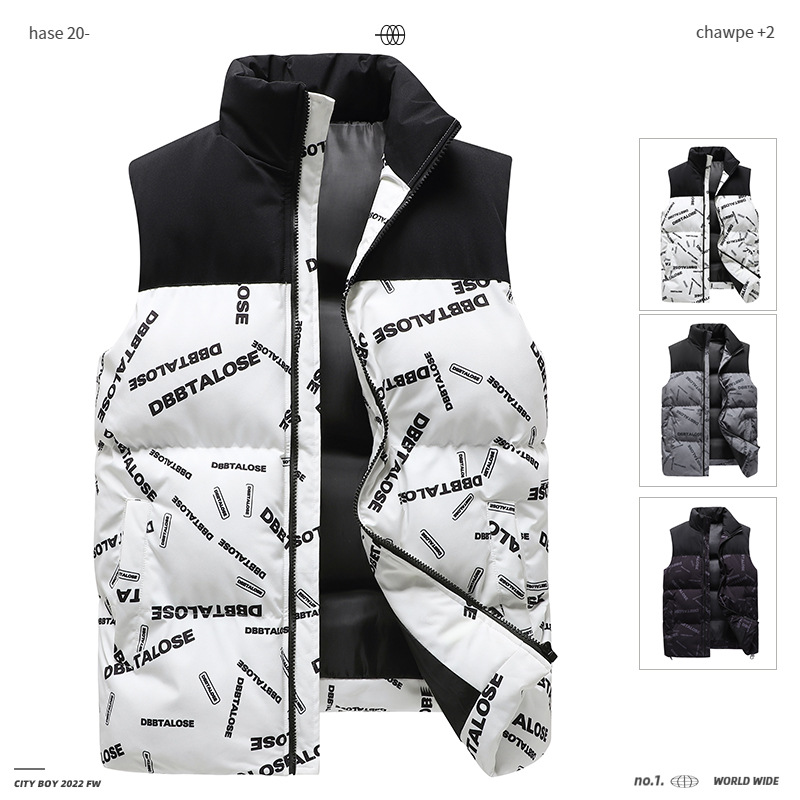 冬季马甲男加大码羽绒棉马夹男冬季保暖背心坎肩学生加厚马甲棉衣