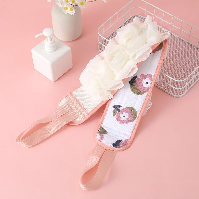 Toalla para frotar, tira de la espalda, toalla para frotar de doble uso, descontaminación fuerte, hombres y mujeres adultos, nueva flor de baño, tira larga para frotar la espalda